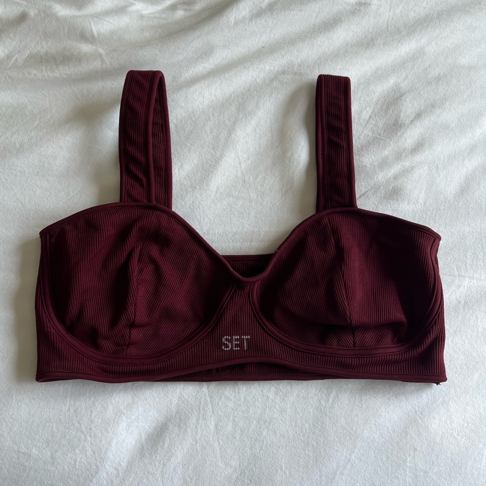 NWOT Set Active Contour Bra in Maroon Bells - Picture 2 of 5
